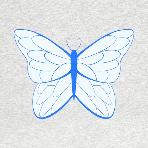 Blue Simple Butterfly by JasminMilena